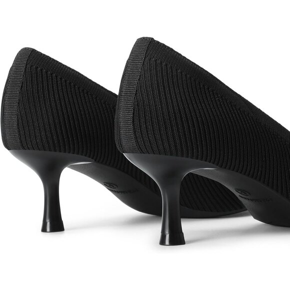 Women's Pull On Pumps Pointed Toe Kitten Heels Party Wedding Dress Shoes - Picture 4 of 7